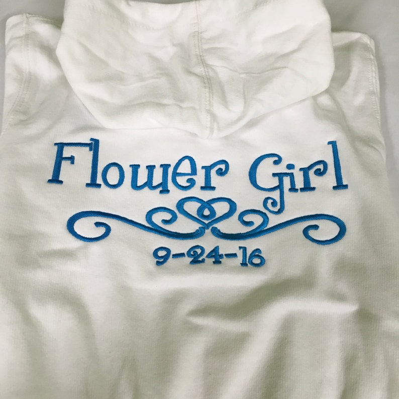 Flower Girl full zip up hoodie jacket Personalized with Etsy