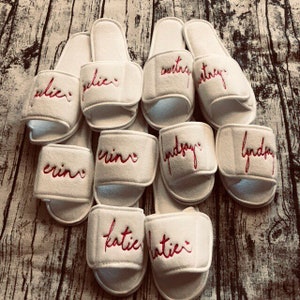 Premium Velour slippers,  Waffle weave Spa Slippers, Spa Slippers, White Bride Slippers, Attendant Gifts