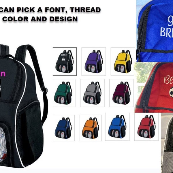 Gestickte Fußballtasche mit Name, Fußball-Fußball-Rucksack, Name Fußball-Rucksack, personalisierte Sporttasche, kundenspezifischer Sport-Rucksack