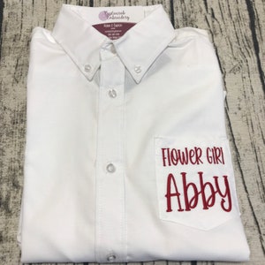 Monogrammed Flower Girl Oxford Shirt: Embroidered Button-Down Shirt