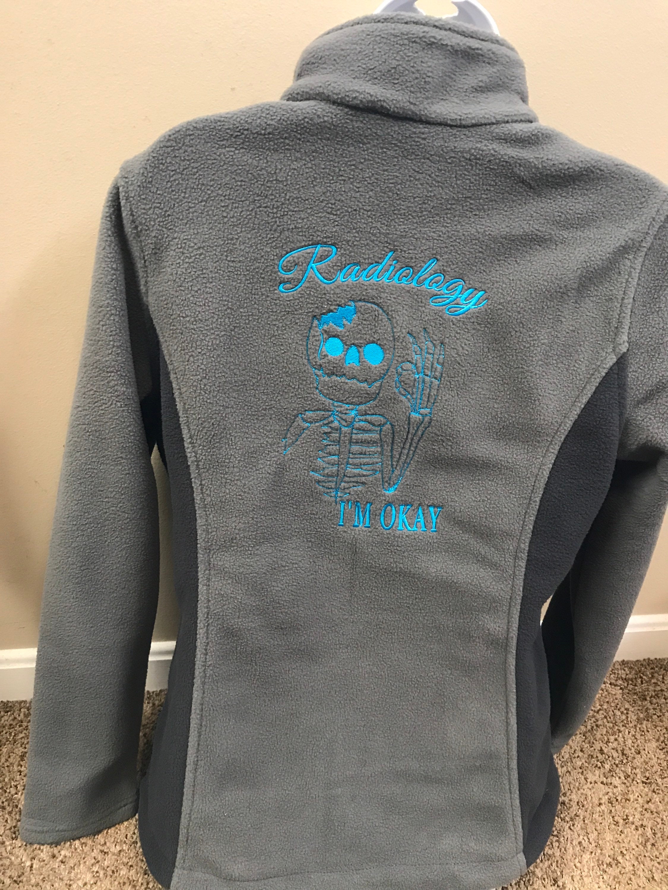 Radiology Colorblock Jacket Embroidered Medical Full Zip Etsy