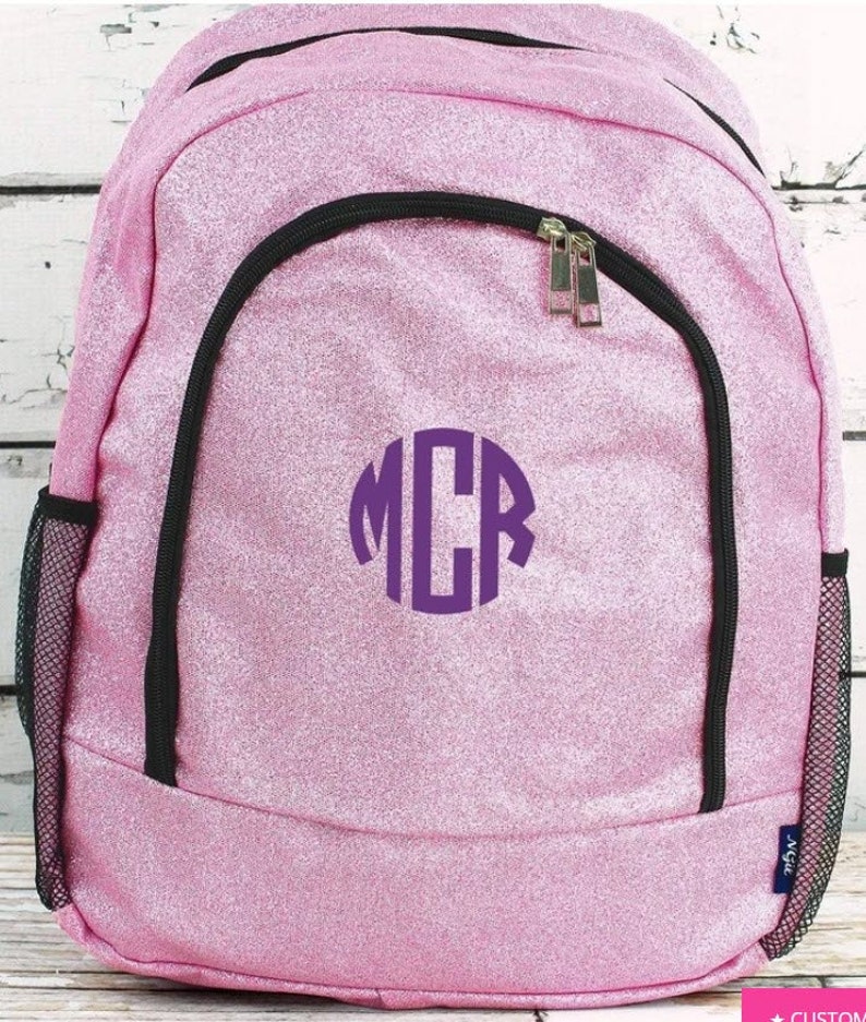 Personalized Embroidered GLITTER Backpack / Monogrammed Etsy