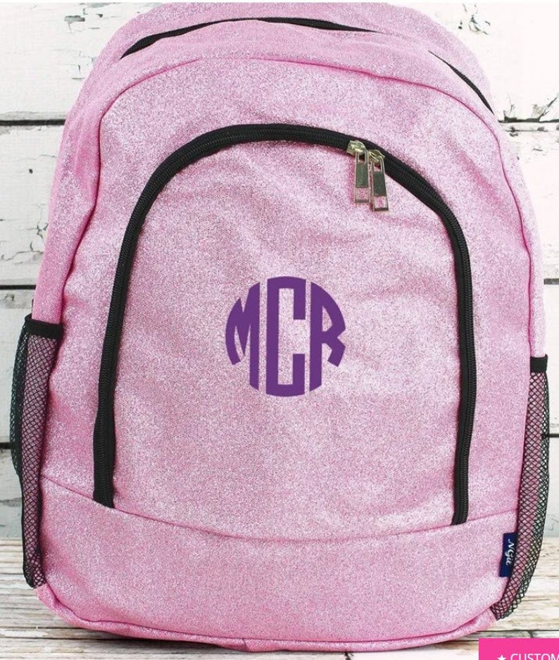 Personalized Embroidered GLITTER Backpack / Monogrammed | Etsy