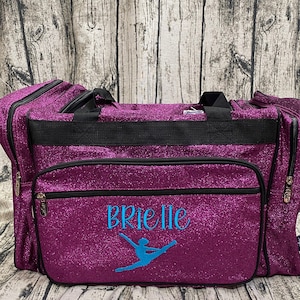 Personalized Dance Bag | Glitter Duffel Bag, Larger Cheer Bag, Glitter Gym Bag, Overnight Duffel for Her | Pageant Duffel Bag / 2 Sizes