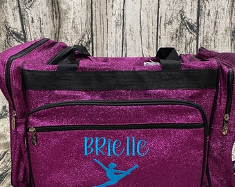 Personalized Dance Bag | Glitter Duffel Bag, Larger Cheer Bag, Glitter Gym Bag, Overnight Duffel for Her | Pageant Duffel Bag / 2 Sizes