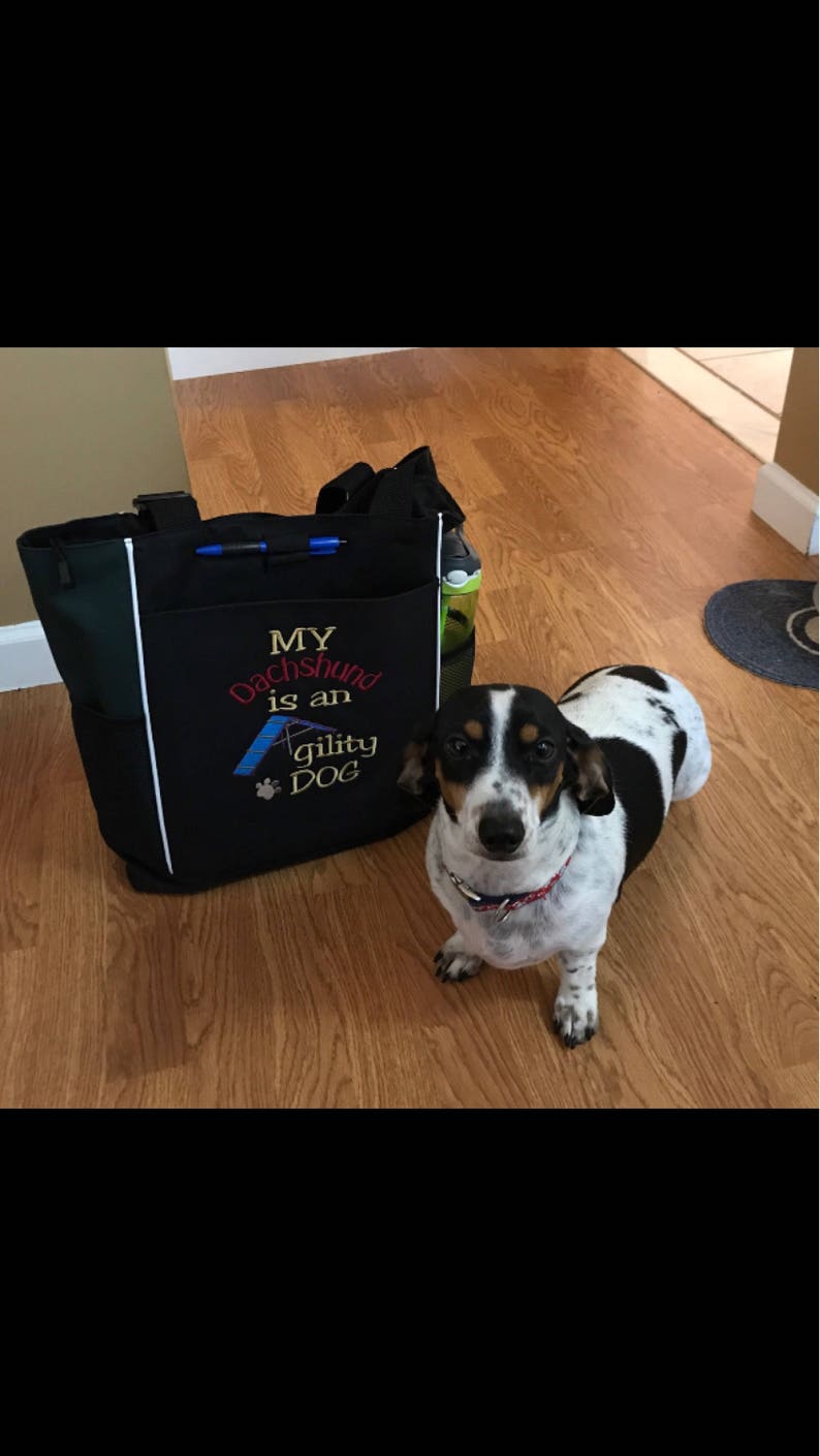 Agility Dog Tote Bag Dachshund School Bag Dog Training Tote Etsy