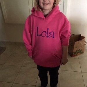 Monogrammed Hood Sweatshirt, Boys and Girls Monogrammed Hoodie, Hooded monogram, Initial pullover Sweatshirt
