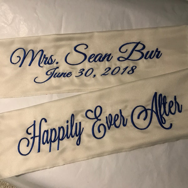 Wedding dress Name tag/ Label for your dress/  Something Blue on your Wedding Day/ Mrs. Your new name patch label