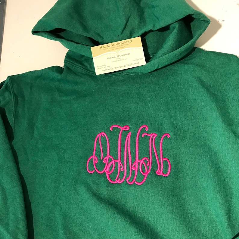 Girls Monogrammed Hooded Sweatshirt Boys Monogrammed Hoodie Etsy