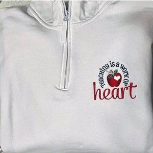 Personalized Teacher Quarter Zip Sweatshirt, Teacher Name, Custom Sweatshirt, Custom Pullover, School Educator Thank You Gift,