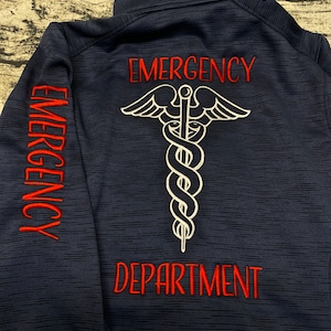 Nursing Jacket Embroidered Back design and front name and credentials, Women&#39;s OR Men&#39;s Jackets, Nurse Jackets / L231/F231