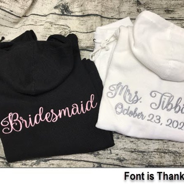 Personalized Embroidered Bride Tracksuit Full zip jacket and pants  - Bridal Party Tracksuit 2pcs. Personalized the way you want!