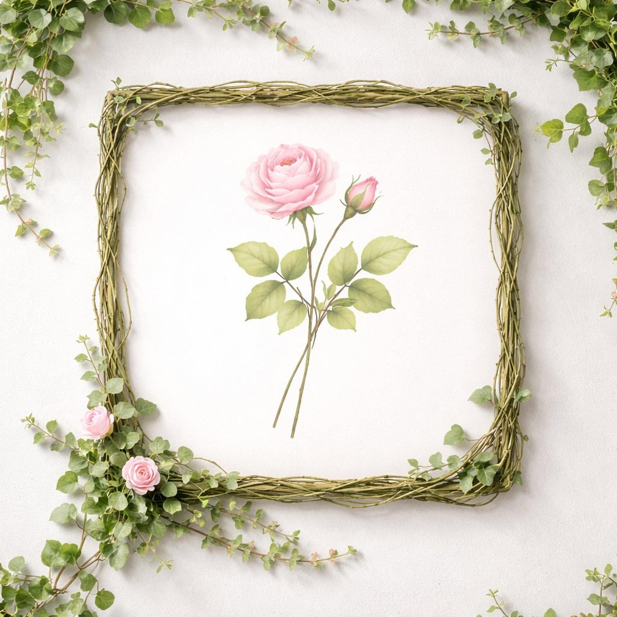 Pink Rose Wall Art Set of 4 | Watercolor Floral Print | Botanical ...