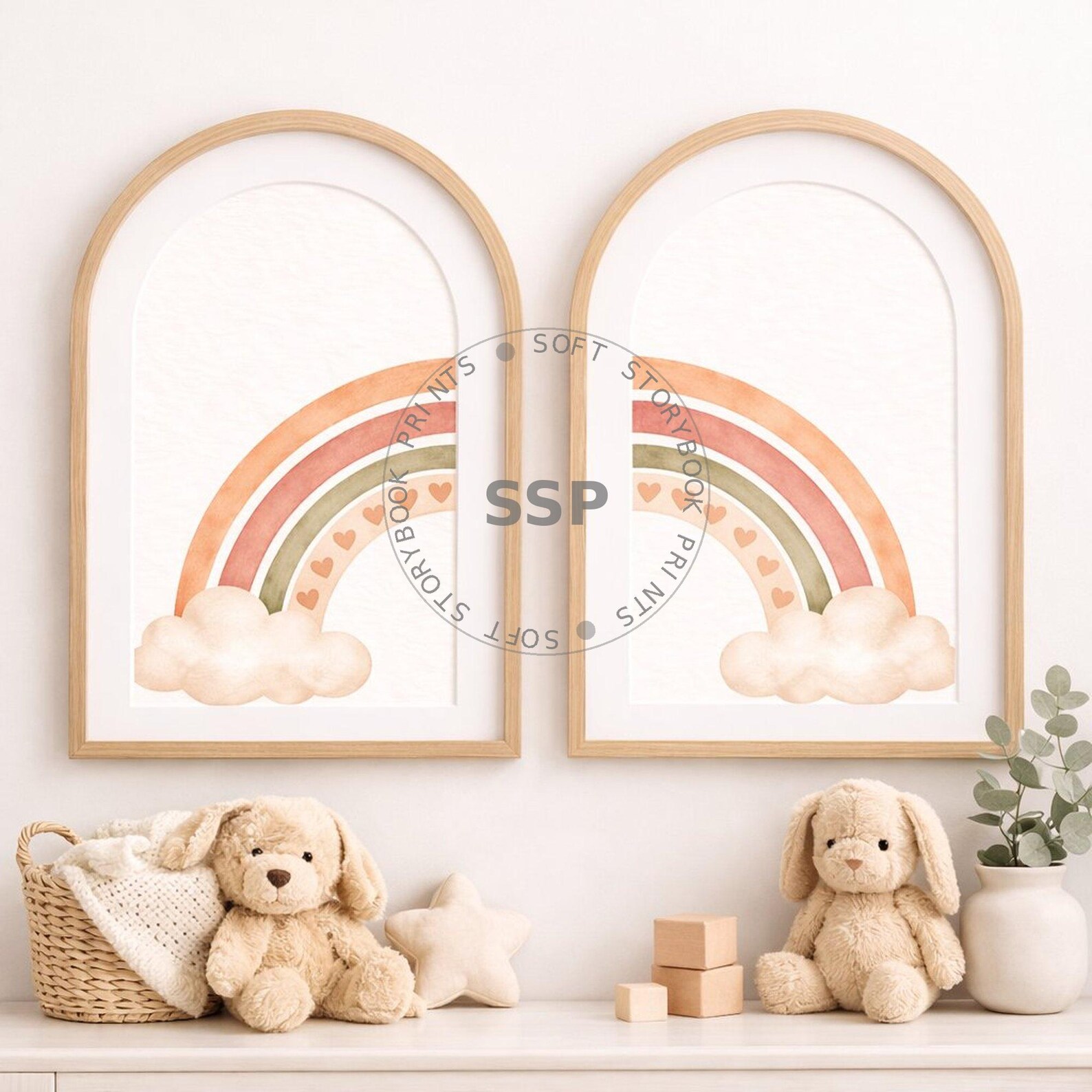 Boho Rainbow Nursery Print | Watercolor Wall Art | Gender Neutral Baby ...