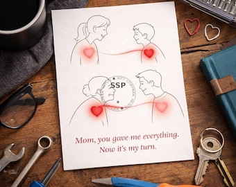 Sohn zu Mama Herzkarte | Muttertagskarte vom Sohn | Sohn Mama Liebe | Flache druckbare Grußkarte | Herzliches Mutter Geschenk | Süß | Laden 5x7