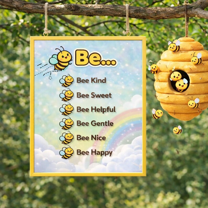 Bee Kind Bundle Set of 2 | Classroom Rules Poster | Bee Behavior Chart ...