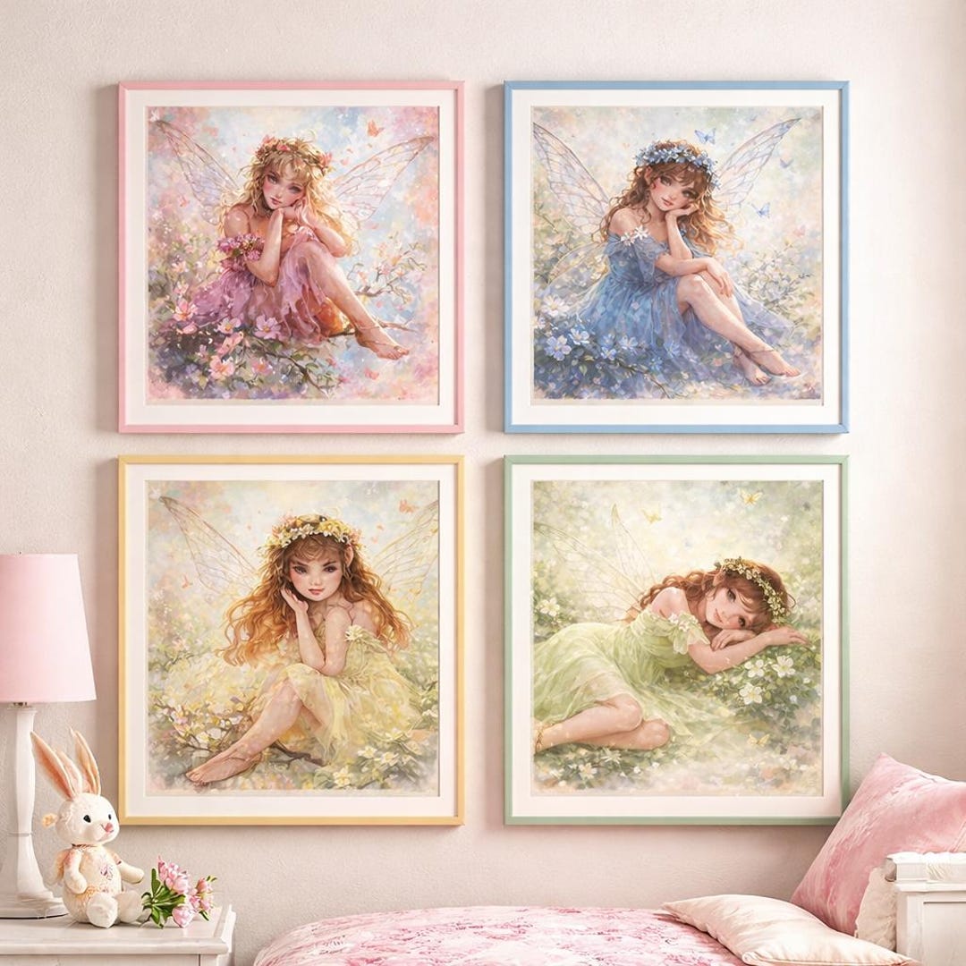 Fantasy Fairy Wall Art Set of 4 | Magical Fairy Prints | Girls Room ...