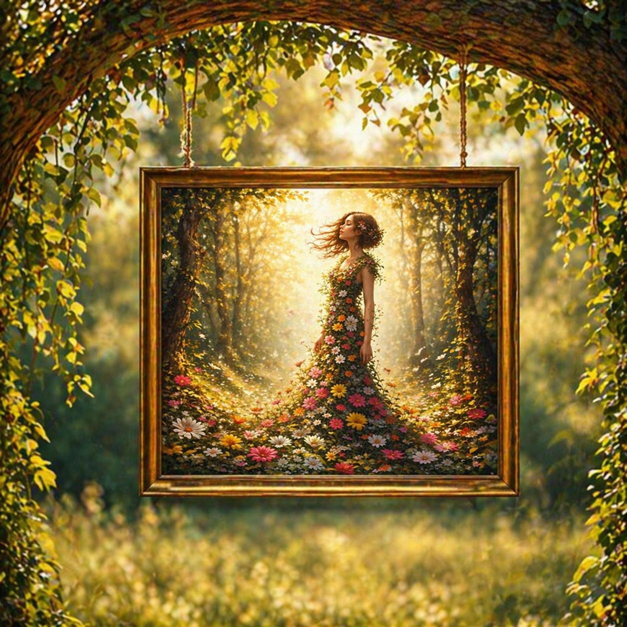 Mother Nature Wall Art | Magical Forest Goddess Floral Print | Bohemian ...