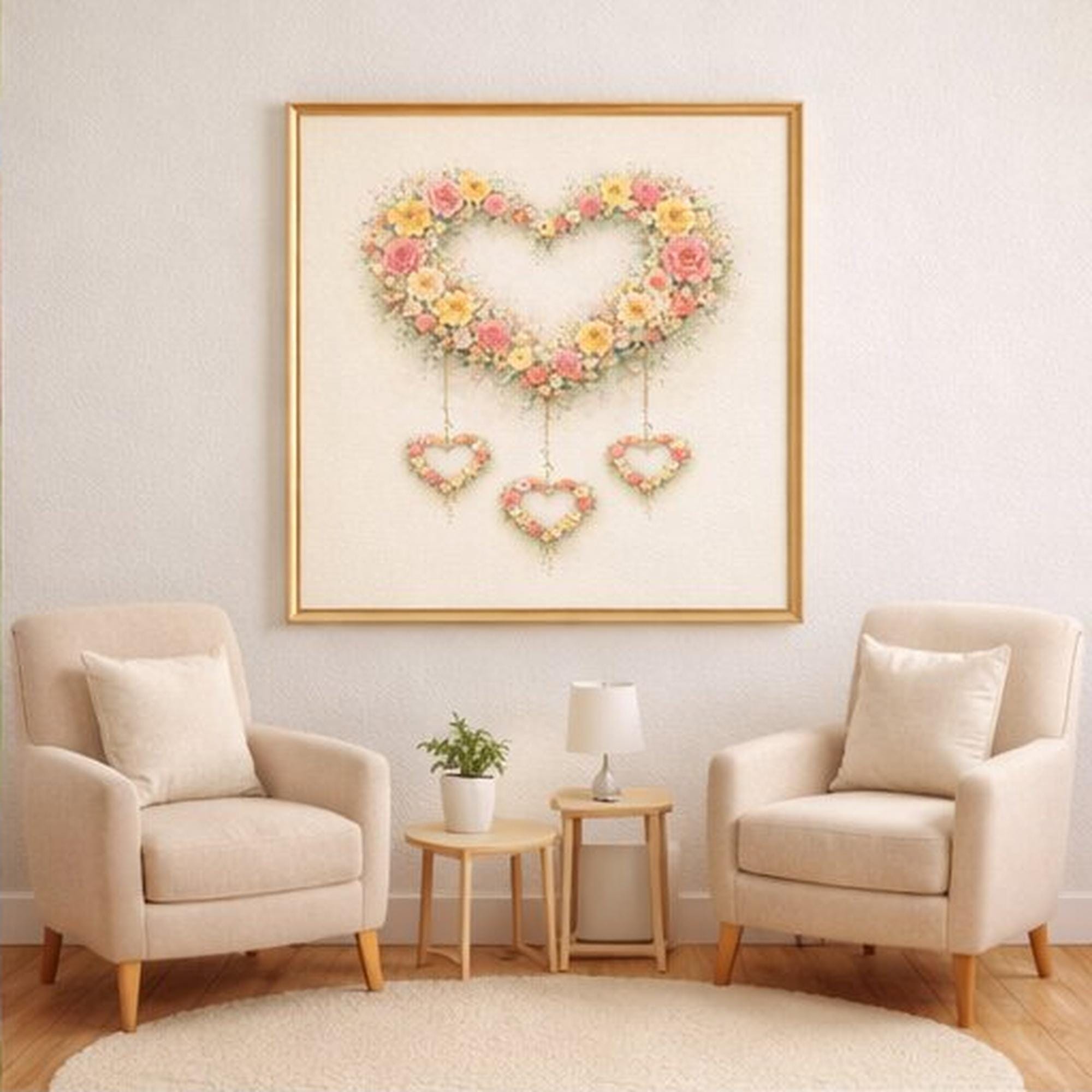 Mother's Day Wall Art | Floral Heart Print | Mom Gift From Children ...