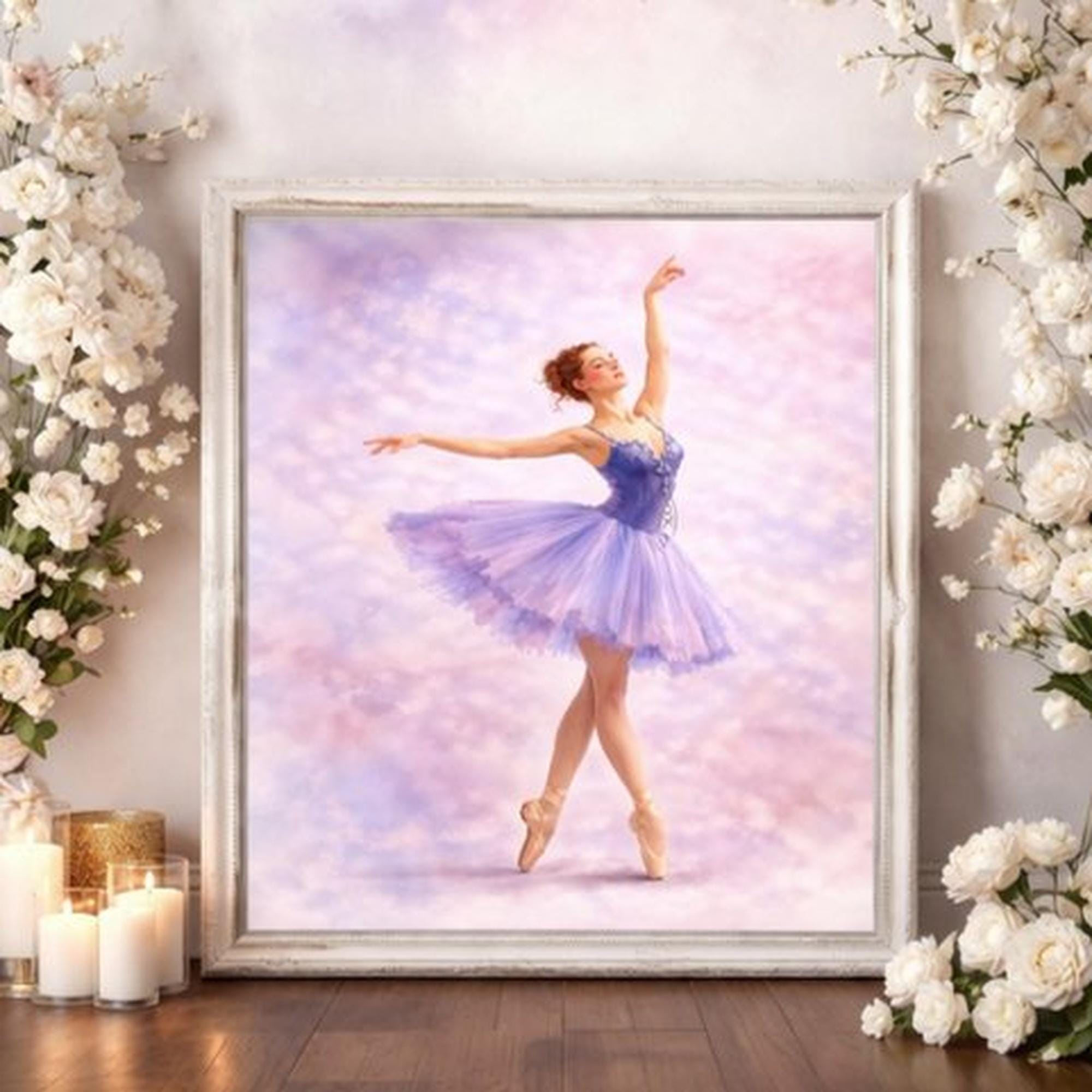Ballerina Wall Art | Dreamy Watercolor Dance Print | Girls Room Bedroom ...