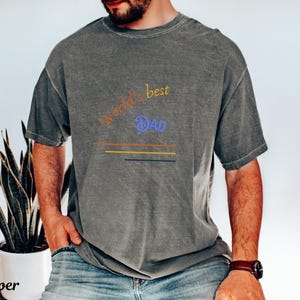 World s Best Dad Shirt- Vintage Dad Tee- Father s Day Gift for Dad- Comfort Colors Shirt- Retro Dad Graphic Tee - Gift for Father image 2