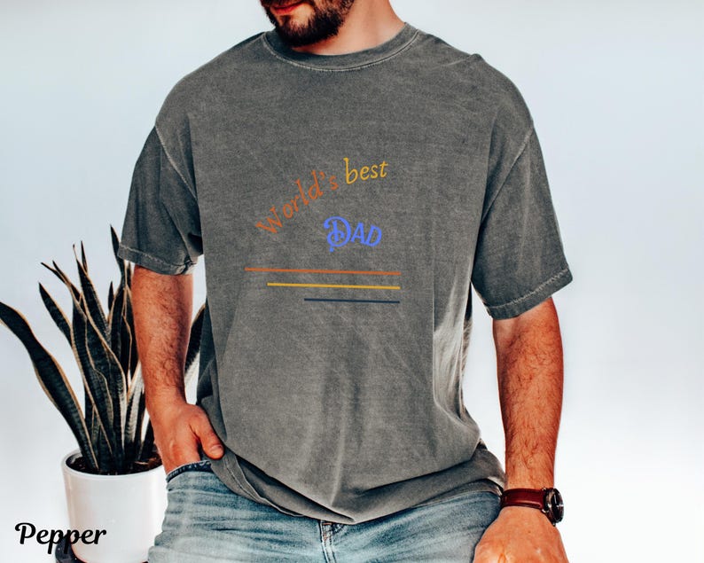 World s Best Dad Shirt- Vintage Dad Tee- Father s Day Gift for Dad- Comfort Colors Shirt- Retro Dad Graphic Tee - Gift for Father image 2