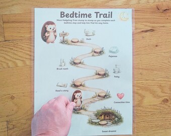 Bedtime Routine Chart, Kids Visual Schedule, Daily Routine Printable, Kids Daily Checklist, Ages 2-8 (Digital Download)