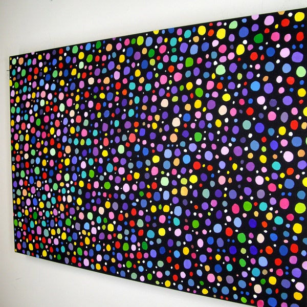 Abstract Painting Dots Vivid Colorful Large Abstract Art Bold Colors Mosaic Fine Art Modern Art Contemporary 24x36 JMichael