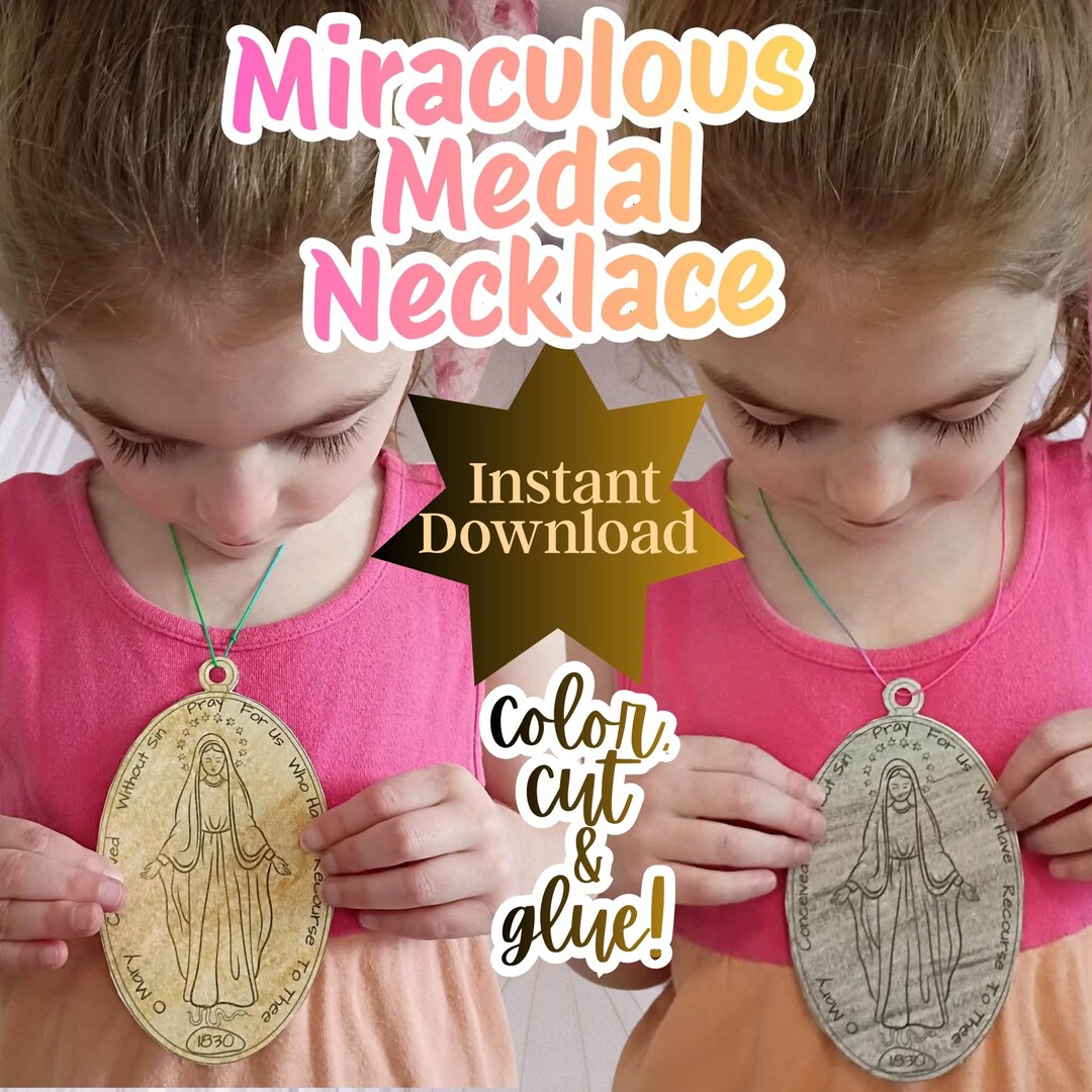Our Lady of the Miraculous Medal Craft, Printable Catholic Kid Blessed ...