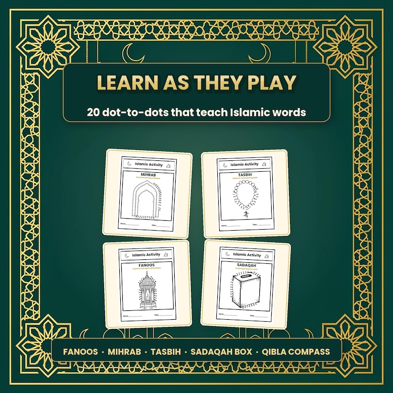 Islamic Worksheets for Kids, 125 Pages | Muslim Homeschool Printable (PDF) image 3