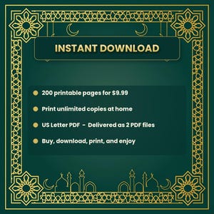 Muslim Kids Activity Book, 200 Pages | Islamic Coloring, Mazes, Word Search PDF image 9