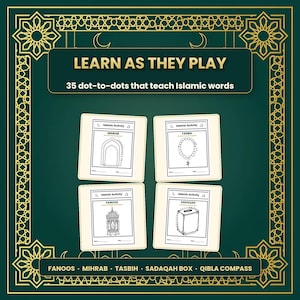 Muslim Kids Activity Book, 200 Pages | Islamic Coloring, Mazes, Word Search PDF image 3