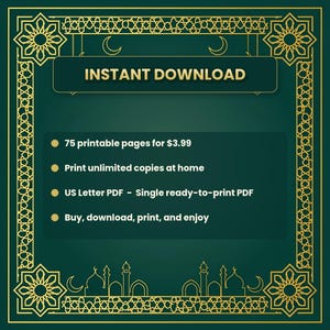 Paquete de actividades islámicas para niños: laberintos de unir puntos, dibujos para colorear, sopa de letras (descarga digital). imagen 9