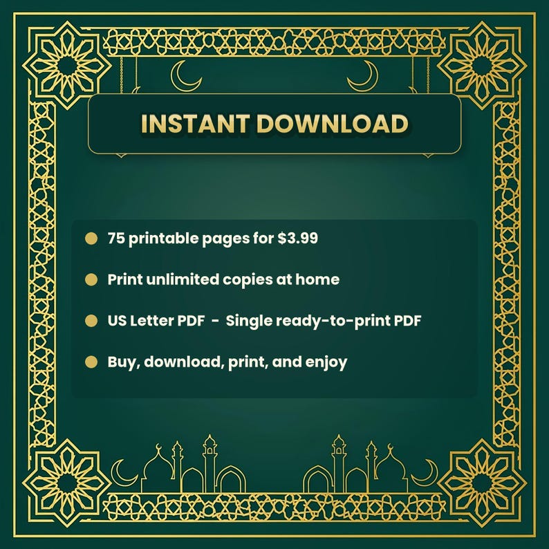 Paquete de actividades islámicas para niños: laberintos de unir puntos, dibujos para colorear, sopa de letras (descarga digital). imagen 9