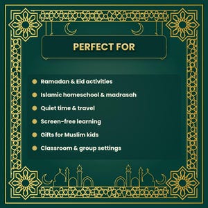 Muslim Kids Activity Book, 200 Pages | Islamic Coloring, Mazes, Word Search PDF image 8