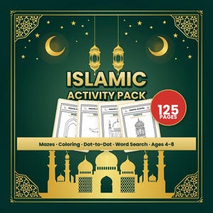 Islamic Worksheets for Kids, 125 Pages | Muslim Homeschool Printable (PDF) image 1