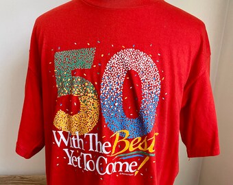 Vintage 50 year old gift, gift for 50th birthday, 50th, over the hill shirt, fifty years old, 80s tshirt, vintage birthday tee