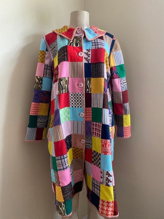 vintage patchwork quilt jacket, homemade from the