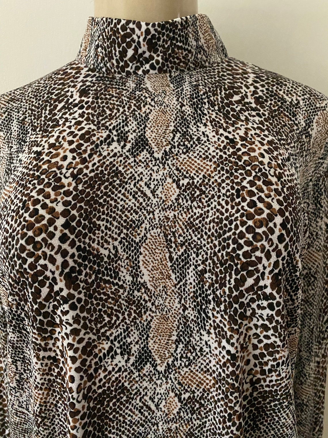 Vintage 90s Snakeskin Shirt Y2k Snake Skin Shirt Mock Neck - Etsy UK