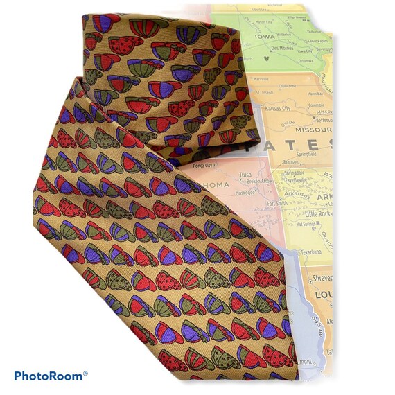 vintage fendi roma tie, fendi necktie, designer ne