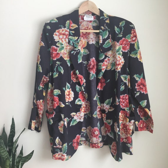 floral blazer, 90s blazer, 90s suit coat, grunge s