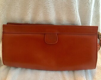 embrague tano vintage, embrague de cuero, monedero de cuero vintage, bolso de cuero bronceado, bolso de mano vintage, embrague de cuero clásico, bolso de los años 70, 1970
