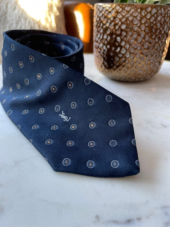 vintage YSL necktie, yves st laurent tie 70s 80s … - image 1