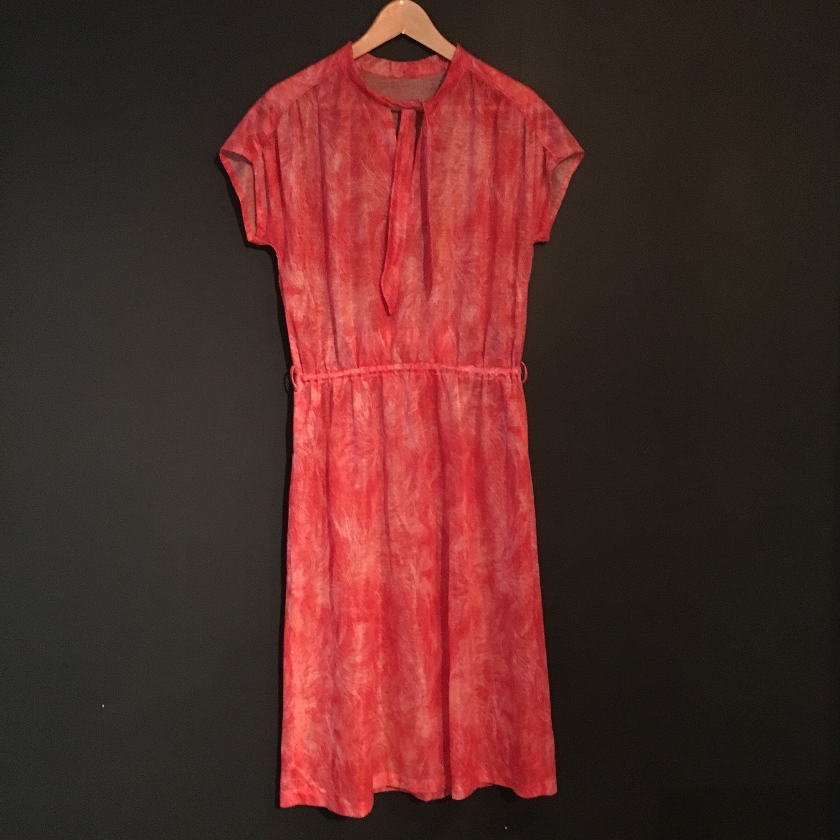 coral short sleeve dress