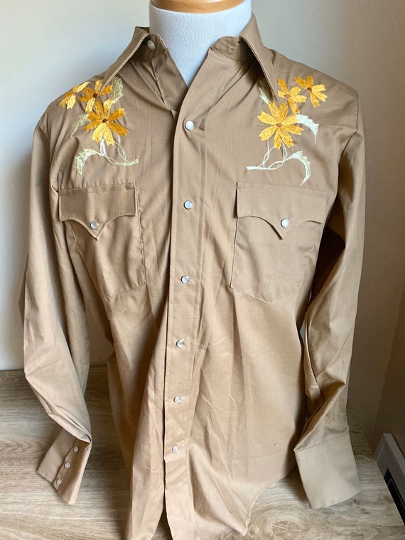 embroidered western shirt, cowboy shirt with flowe