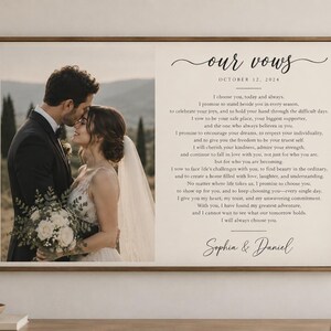 Wedding Vows Canvas Print | Framed Matte Photo Keepsake (His Hers)