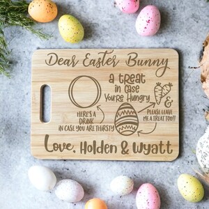 Personalized Easter Bunny Cutting Board |  Dear Easter Bunny Cutting Board | Tray for Easter | Kids Easter | Custom Easter Board