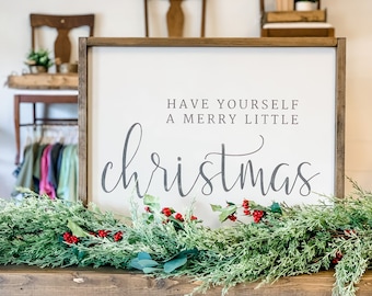 Have Yourself a Merry Little Christmas | Christmas Signs | Christmas Decor | Wood Sign