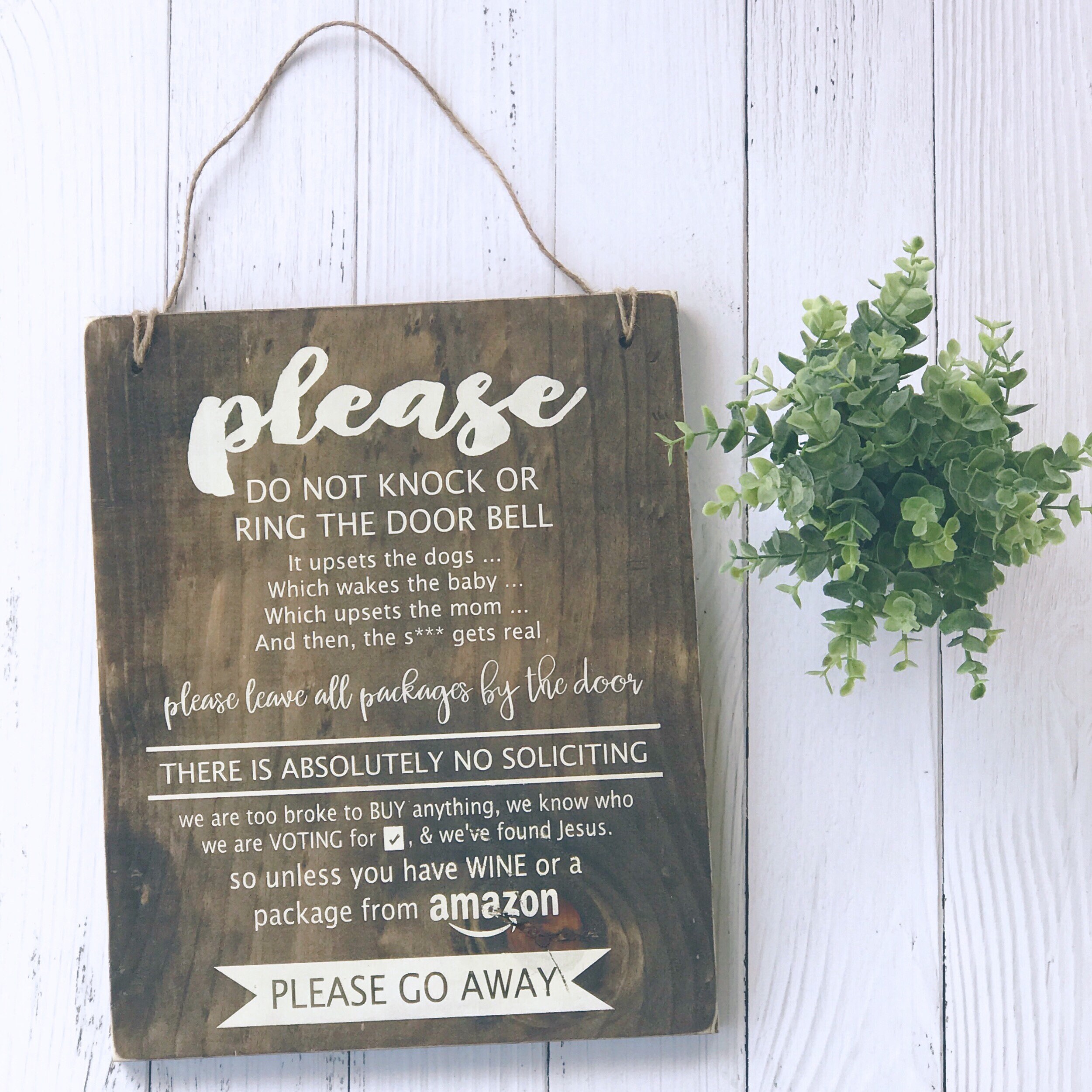 no soliciting sign wood sign home decor
