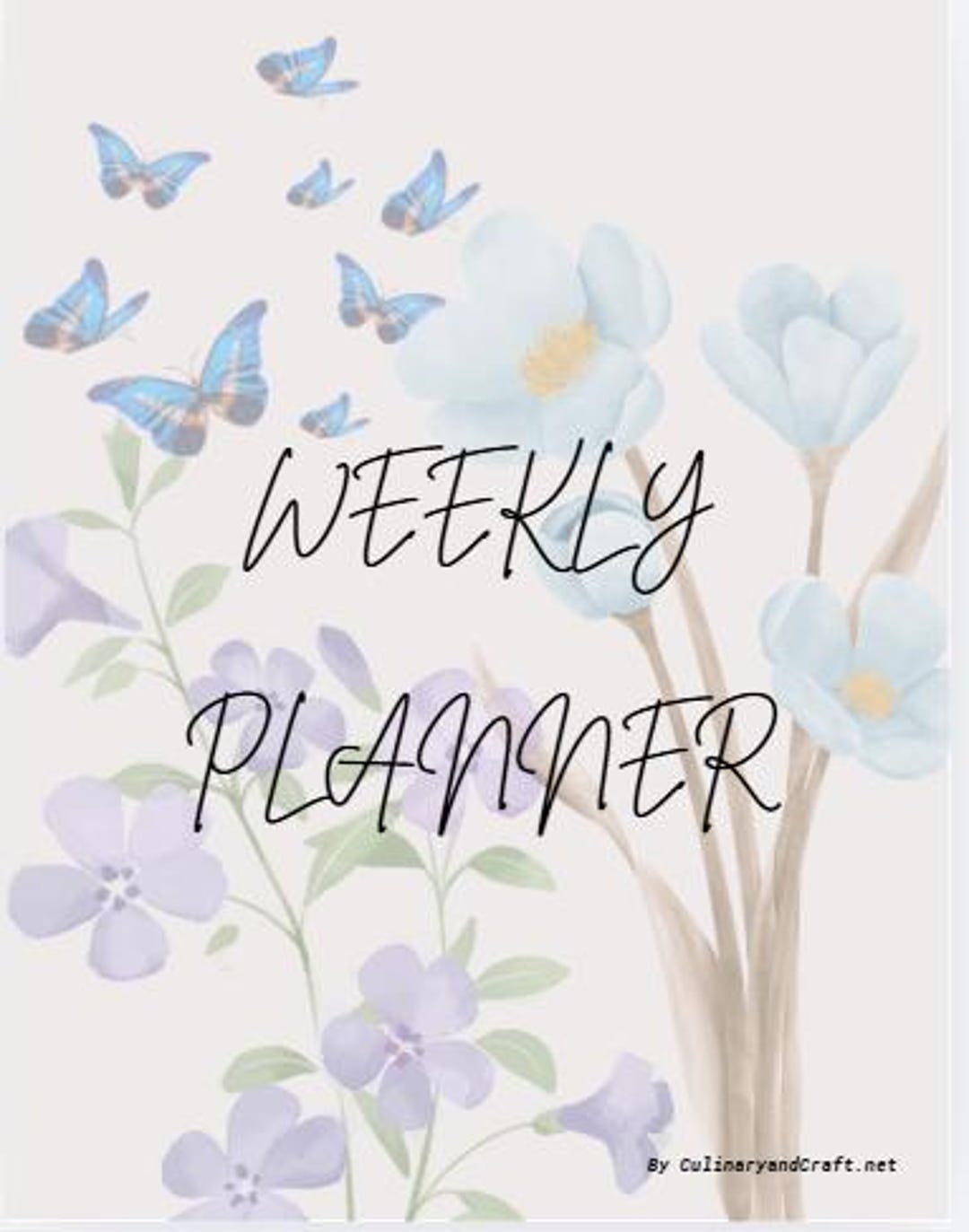Floral Planner With Weekly Meal Planner - Etsy